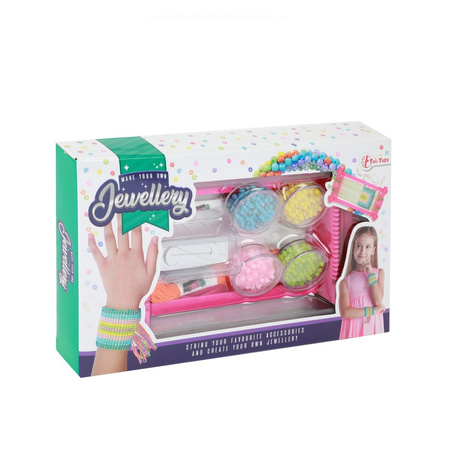 Toi-Toys Zestaw do tworzenia biżuteri z włóczką i koralikami