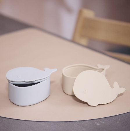 Filibabba Zestaw 2 mini pudełek na przekąski Wieloryb Pearl Blue