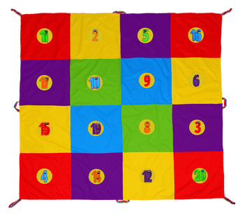 Mata Animacyjna Edukacyjna kolorowa szachownica 2 x 2m + 20 elementów