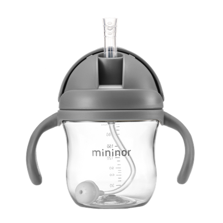 Mininor Butelkaze słomką 220 ml Grey Seal