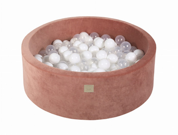 Basen okrągły velvet 30cm czerwień Marsala + 200 piłek: białe, transparentne