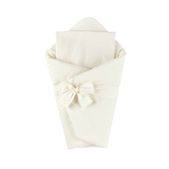 Rożek niemowlęcy 75x75 kołderka i poduszka 2w1 Ecru Basic