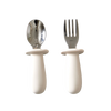 Sztućce - zestaw widelec i łyżka dla najmłodszych, kremowy JackOJuno