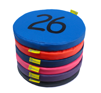 Poduszki EKOSKÓRA zestaw Liczby 26-30 + 1 gładka (w sumie 6 szt.) AKSON