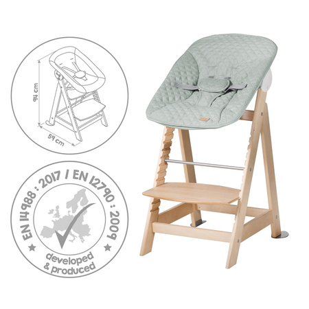 roba krzesełko z leżaczkiem 2w1 Born Up naturalne/mroźna zieleń