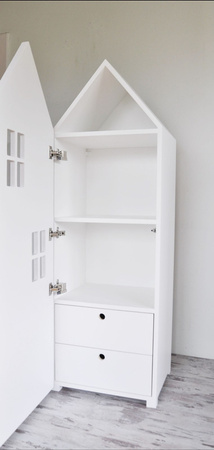 Solidna Szafa z półkami i szufladami,do pokoju dziecięcego biała handmade