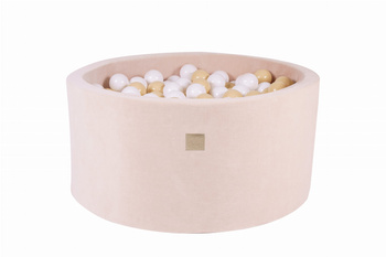 Basen okrągły velvet 40cm ecru + 300 piłek: beżowe, białe
