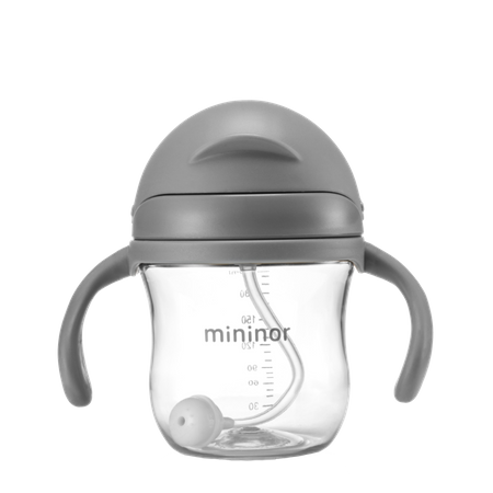 Mininor Butelkaze słomką 220 ml Grey Seal