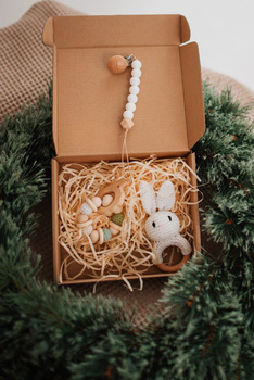 Baby box - Zestaw prezentowy dla maluszka - Pierwsza wyprawka, kolor biały