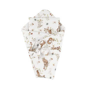 Rożek niemowlęcy 75x75 kołderka i poduszka 2w1 Polski Las