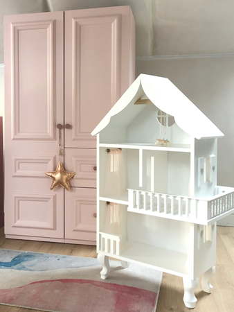 Różowa szafa z szufladami ,ponadczasowa garderoba dla dzieci Frankie