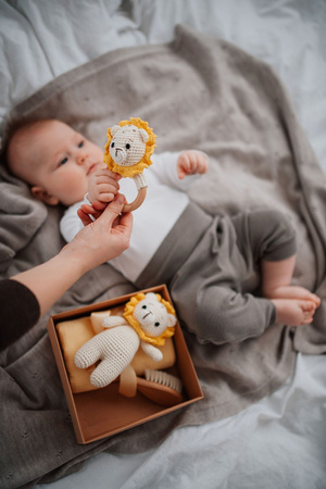 Zestaw prezentowy dla noworodka Lew - Wyprawka - Baby Box - Baby Shower