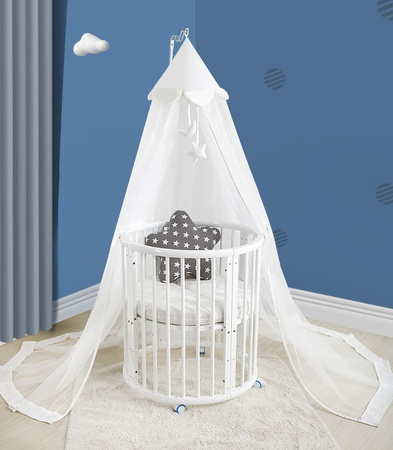 Baldachim nad łóżeczko dziecięce w kolorze białym
