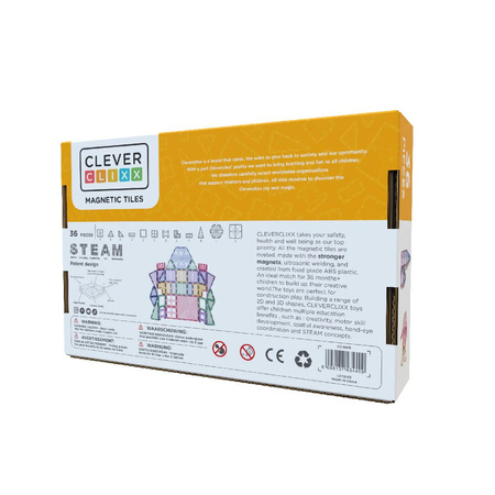Cleverclixx - Klocki magnetyczne Petite Pastel Pack - 36 el.