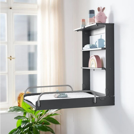 roba przewijak ścienny antracyt + mata do przewijania roba Style szara