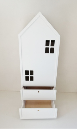 szafa garderoba mała z szufladami i drzwiami z okienkami