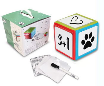 Zestaw Kostka Edukacyjna z kieszeniami + karty + pisak