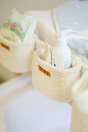 Childhome Podwieszane pojemniki uniwersalne - zestaw 3 szt. Teddy Off-White