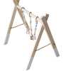 Stojak edukacyjny Baby Gym, drewniana siłownia, biały