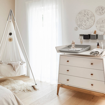 LEANDER - mata do przewijania MATTY™, pearl grey