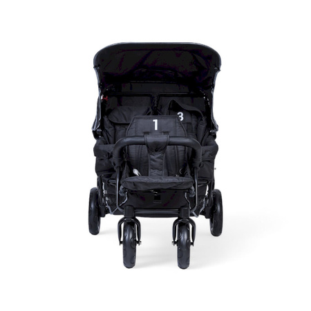 Childhome Wózek trzyosobowy Triplet Black
