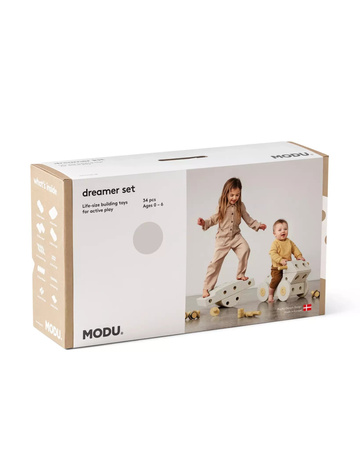 MODU Dreamer set – Kreatywne klocki rozwijające motorykę dużą, Sand Grey / Honey Yellow