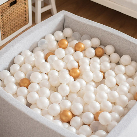 MeowBaby® Suchy Basen z Piłeczkami 200 szt Kwadratowy, Jasnoszary