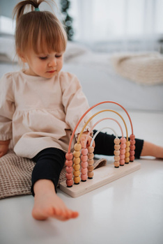 Drewniane liczydło tęcza, do nauki i zabawy