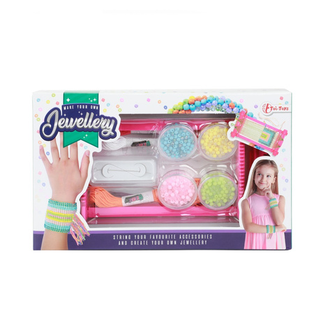 Toi-Toys Zestaw do tworzenia biżuteri z włóczką i koralikami