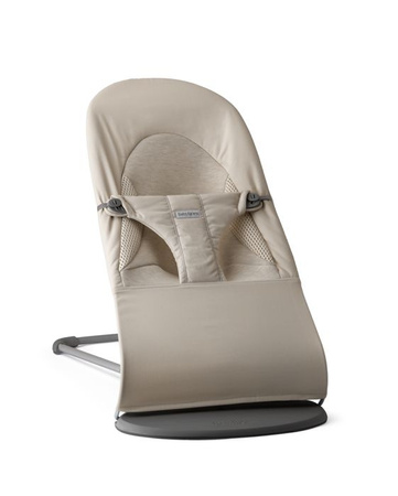 BABYBJORN - leżaczek BALANCE SOFT WOVEN/JERSEY Tri Fabric, Piaskowoszary