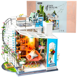 ROBOTIME Składany Drewniany Model LED Pokój na Poddaszu