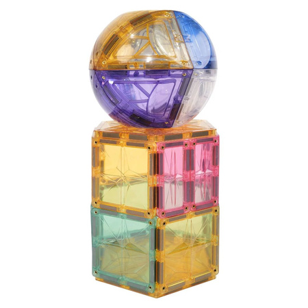 Cleverclixx - Klocki magnetyczne Small Curved Pack Pastel - 34 el.