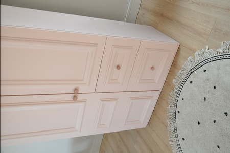 Różowa szafa z szufladami ,ponadczasowa garderoba dla dzieci Frankie