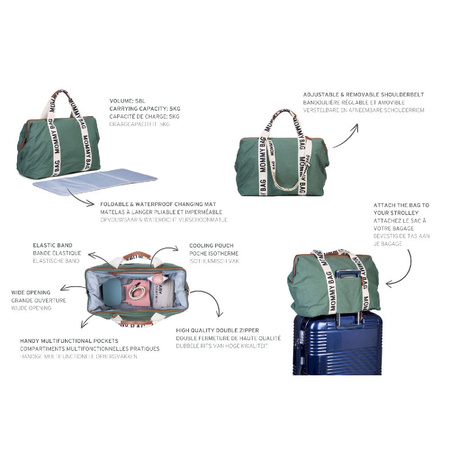 Childhome Torba Mommy Bag Signature Zielona