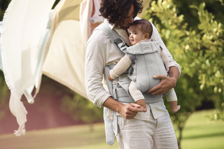 BABYBJORN - nosidełko Harmony, Woven Jasny szary melanż