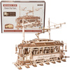 ROBOTIME Drewniane Puzzle 3D DIY - Klasyczny Tramwaj