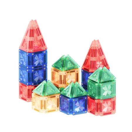 Cleverclixx - Klocki magnetyczne Mini Tiles Pack Intense 28 el.