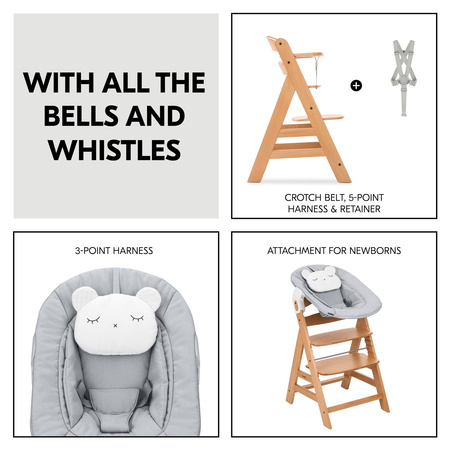 hauck zestaw krzesełko z leżaczkiem Alpha Premium Nature Grey