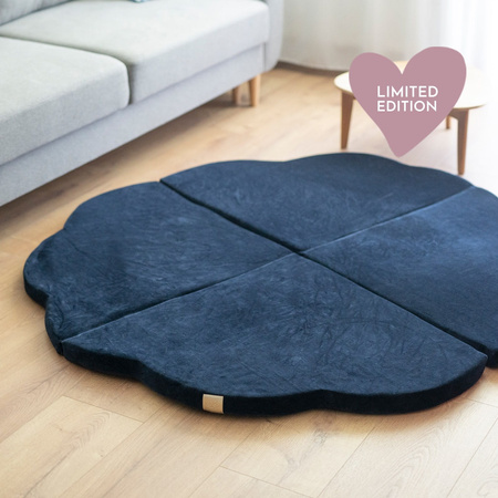 MeowBaby® Mata do Zabawy 160x160cm dla Dziecka Chmurka Składana, Granatowa - edycja limitowana