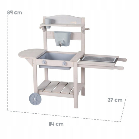 roba drewniana kuchnia ogrodowa szara