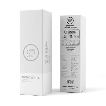 Cool Bottles Butelka termiczna 500 ml Mono White
