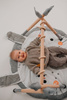 Stojak edukacyjny Baby Gym, drewniana siłownia (kaktus, tipi)