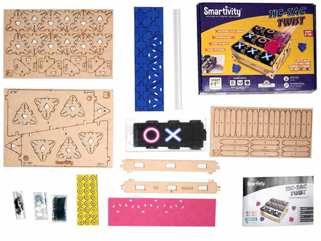 Smartivity Drewniane Mechaniczne Puzzle 3D - Kółko i Krzyżyk