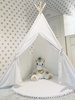 Namiot Tipi biały do zabawy dla dziecka z pomponami
