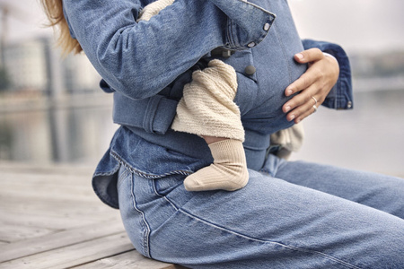 BABYBJORN - nosidełko Harmony, Woven Niebieski melanż