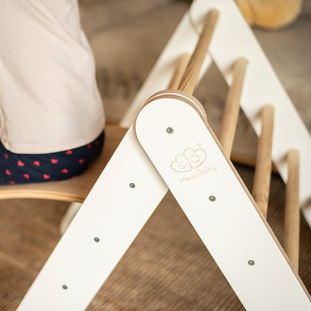 MeowBaby® Montessori drewniana drabinka dla dziecka, biała