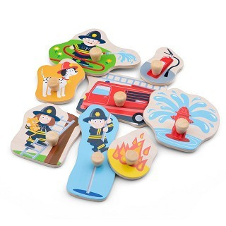 New Classic Toys drewniane puzzle straż pożarna 8 elementów