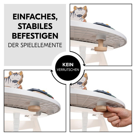 hauck zestaw taca i zabawka do krzesełka Alpha cymbałki z zebrą