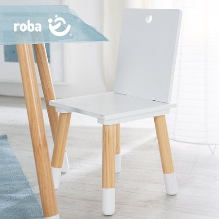 roba zestaw dla dzieci stolik+ dwa krzesła biało/naturalny