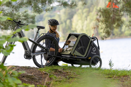 Hamax - Przyczepka rowerowa dla psa - Pluto M do 35 kg - Green / Black